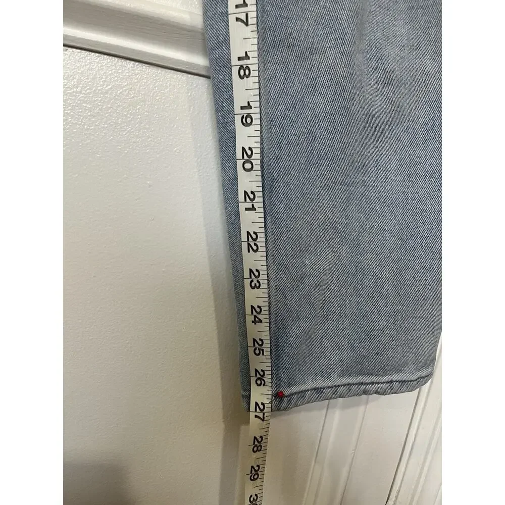 MICHAEL KORS High Rise Pleated Front Tapered Jeans Light Wash Denim Women  14